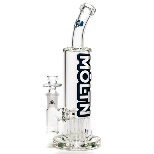 Moltn Glass - Fifty Bubbler - Tall - Tree Perc - Midnight Outline Label