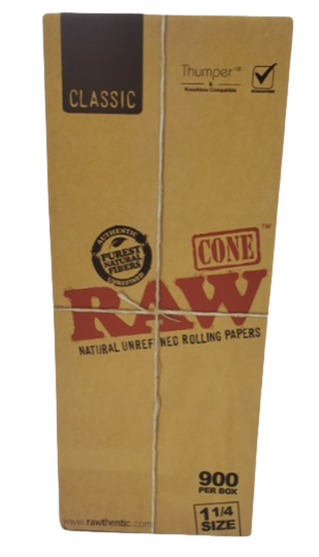 Raw Classic 1 1/4" Size Pre-Rolled Cone - 900ct./Display