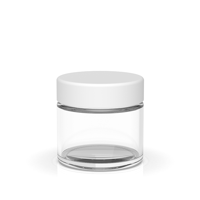 2 Oz Child Resistant Clear White Glass Jars (20 pcs)