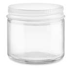 2 Oz Glass Jars With White Metal Lid (20 pcs)