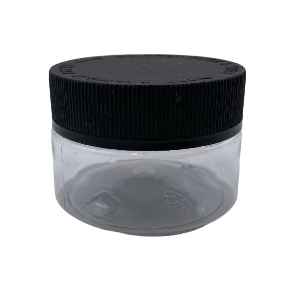 2Oz Plastic Jar With Black Child Proof Lid (20 pcs)