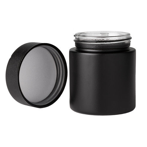 4Oz Glass Jar All Black With Child Proof Smooth Top Lid (20 pcs)