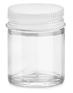 1Oz Glass Jars With White Metal Top Lid (Pack of 200)