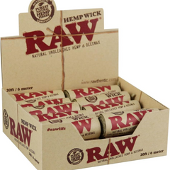 20PC Display - Raw Natural Hemp Wick Rolls - 20ft