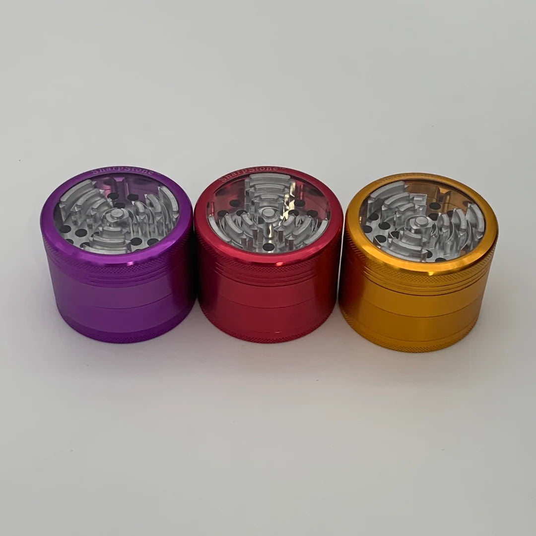 SharpStone® Clear Top 4 Piece Herb Grinder – 2.5”