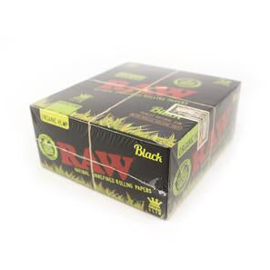 Raw Black Organic Hemp King Size Slim Rolling Paper - 50 Packs/Box