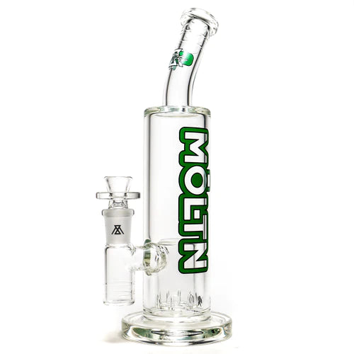 Moltn Glass - Fifty Bubbler - Tall - Can Perc - Green Outline Label