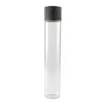 120mm x 22mm - Clear Glass J-Tube with Black Child Resistant Cap