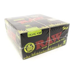 Raw Black Organic Hemp King Size Slim Rolling Paper - 50 Packs/Box