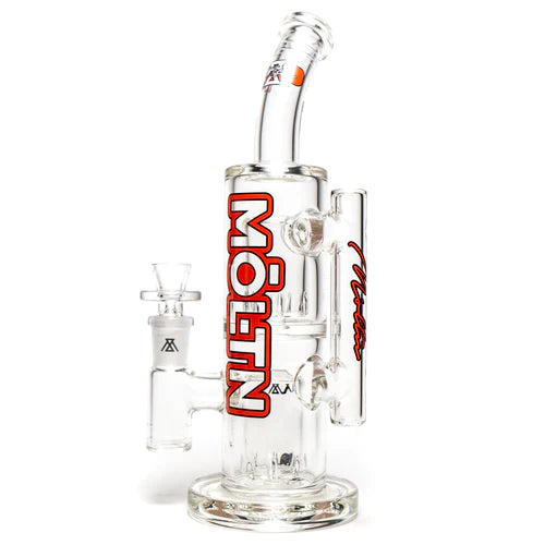 Moltn Glass - Fifty Bubbler - Double Can Perc - Red Outline Label