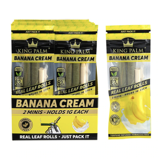 King Palm - Banana Cream - 2 Mini Rolls - 1g - 20pk Display