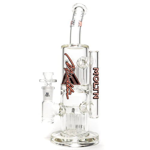 Moltn Glass - Fifty Bubbler - Double Tree Perc - Pink Signature Label
