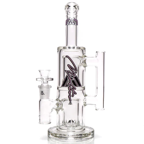 Moltn Glass - Fifty Bubbler - Double Can Perc - Purple Sig. Logo