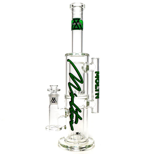 Moltn Glass - Sixty Five - Double Can Perc - Green Signature Label