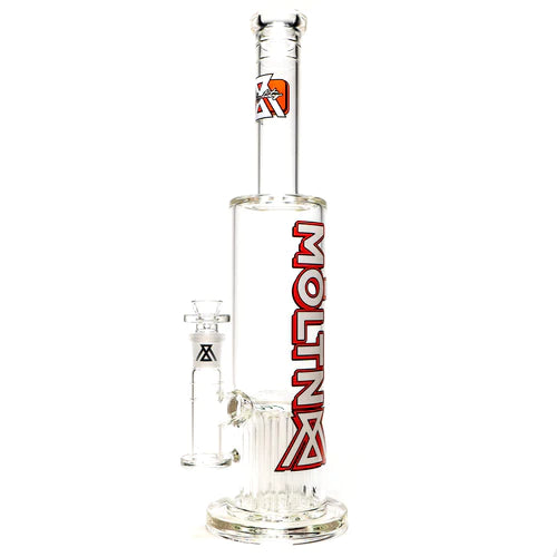 Moltn Glass - Eighty - Tall - Tree Perc - Red & White Shadow Label