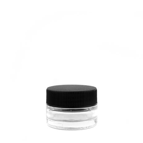 7mL Black Plastic Top Clear Glass Jar Container
