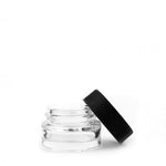 7mL Black Plastic Top Clear Glass Jar Container