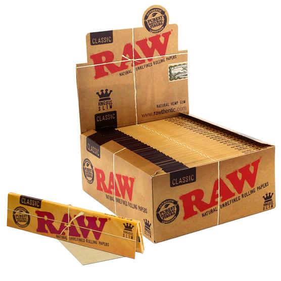 Raw Classic King Size Slim Rolling Paper - 50 Packs/Display