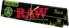 Raw Black Organic Hemp King Size Slim Rolling Paper - 50 Packs/Box