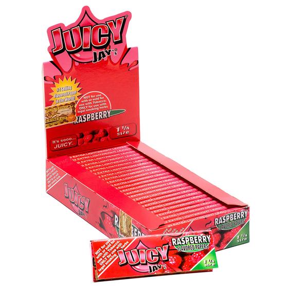 Juicy Jay's 1 1/4" Size Rolling Paper Raspberry Flavor