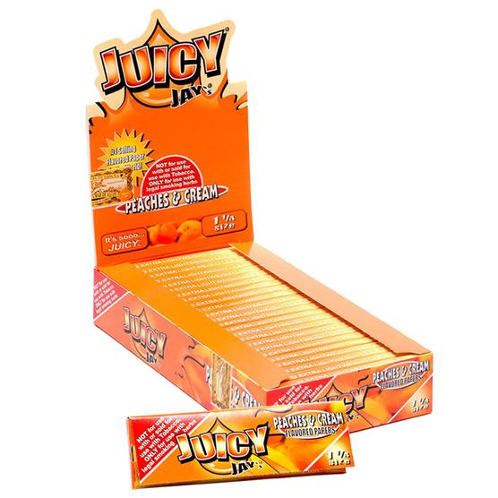 Juicy Jay's 1 1/4" Size Rolling Paper Peaches & Cream Flavor