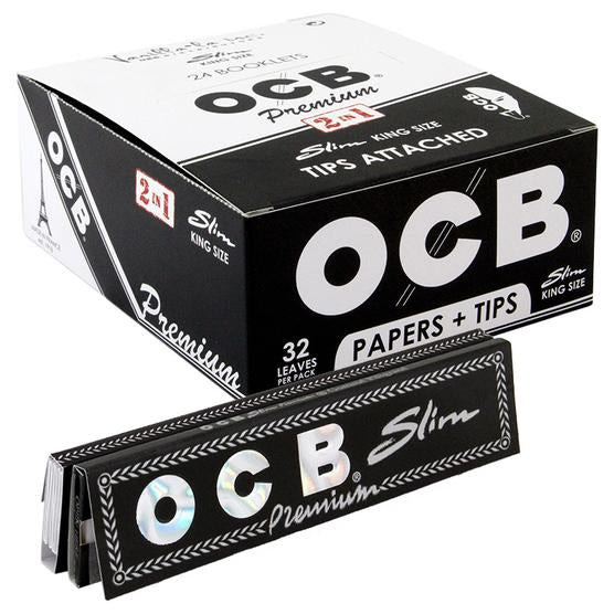 OCB Premium King Size Slim Rolling Paper & Tips